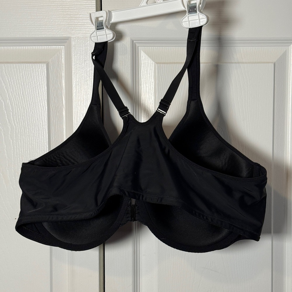 Leading Lady Wireless T-Back Front Closure Bra Black Size 46C, Style 5415